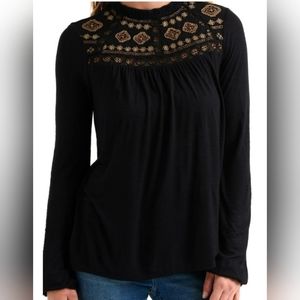 Lucky Brand Women's Embroidered Top XL